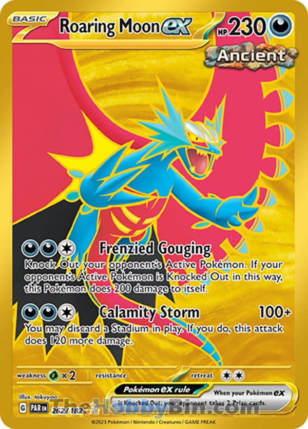 Roaring Moon ex #262/182 Hyper Rare - Paradox Rift Pokemon card