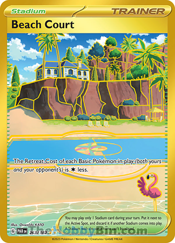 Beach Court #263/182 Hyper Rare - Paradox Rift Pokemon card