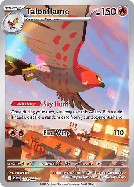 0091 Talonflame Illustration Rare Perfect Order