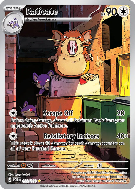 0099 Raticate Illustration Rare Perfect Order