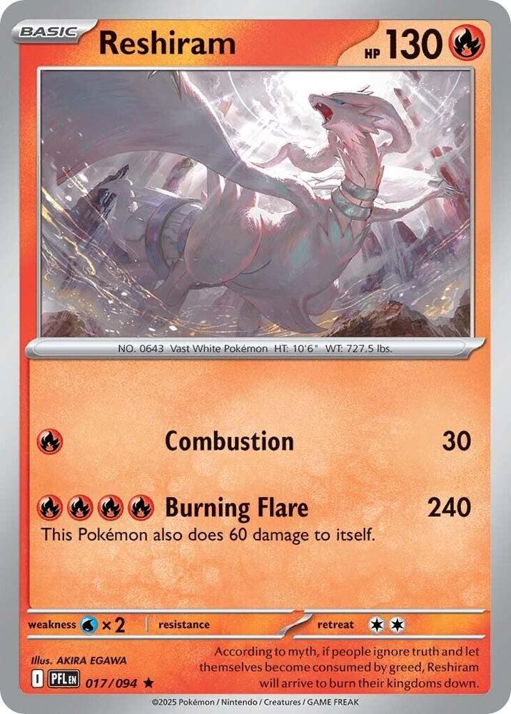 Reshiram Phantasmal Flames Rare #017
