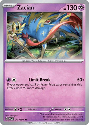 0045 Zacian Rare Phantasmal Flames