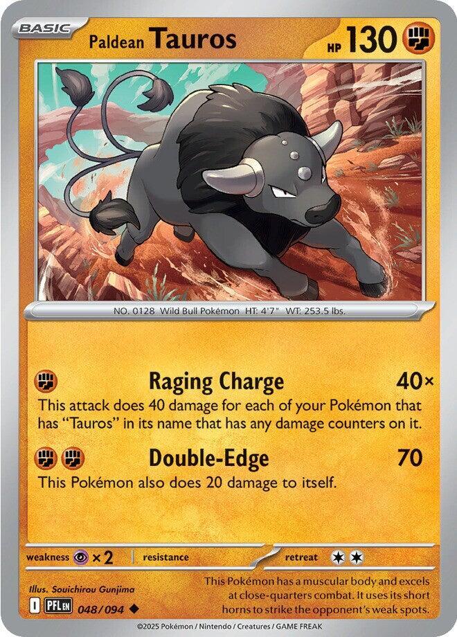 Paldean Tauros #048/094 Uncommon - Phantasmal Flames Pokemon card
