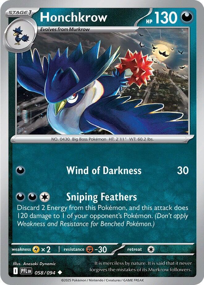 Honchkrow #058/094 Uncommon - Phantasmal Flames Pokemon card