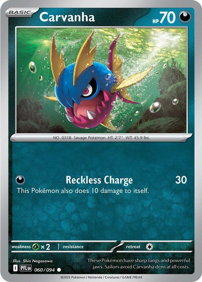 Carvanha #060/094 Common - Phantasmal Flames Pokemon card