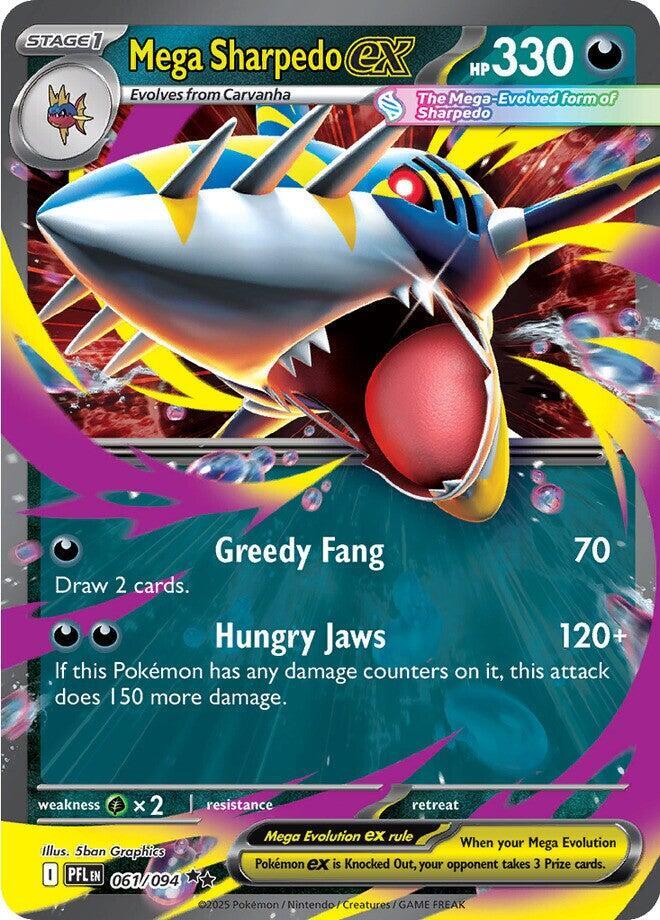 Mega Sharpedo ex #061/094 Double Rare - Phantasmal Flames Pokemon card