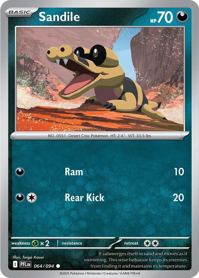 Sandile #064/094 Common - Phantasmal Flames Pokemon card