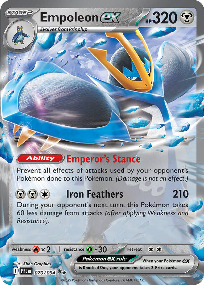 Empoleon ex #070/094 Double Rare - Phantasmal Flames Pokemon card