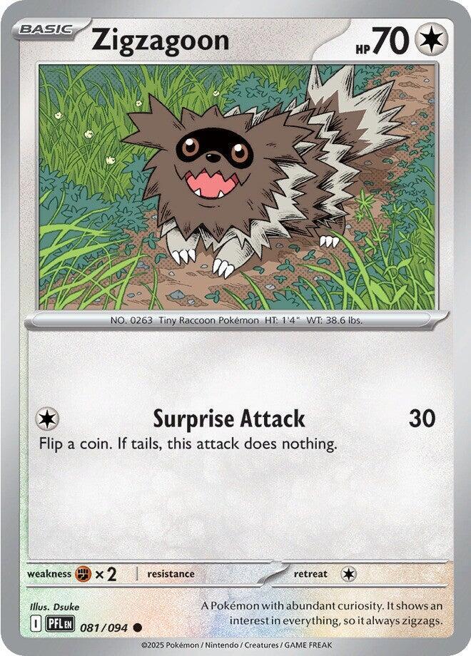 Zigzagoon #081/094 Common - Phantasmal Flames Pokemon card