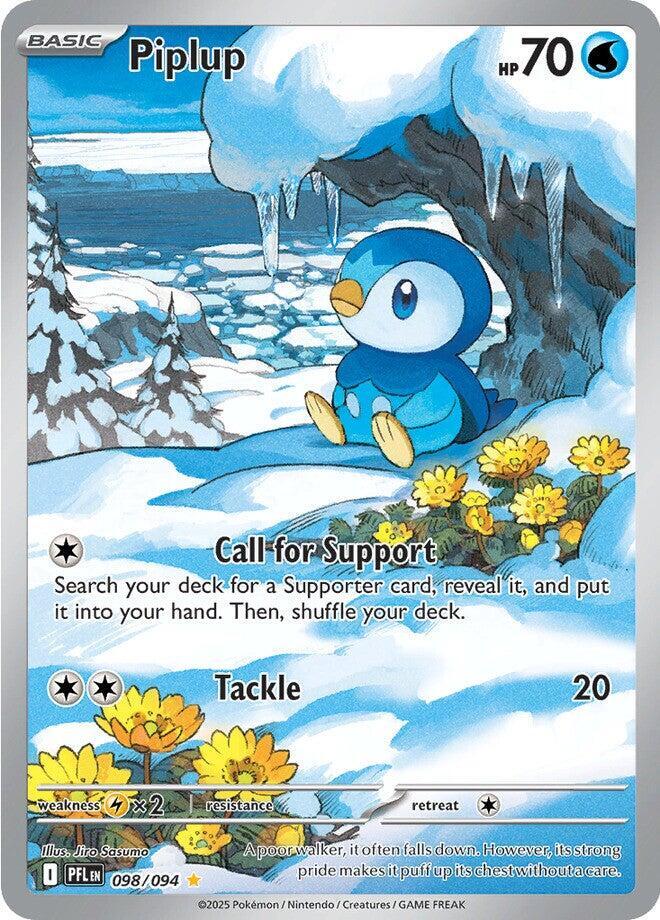 Piplup #098/094 Illustration Rare - Phantasmal Flames Pokemon card