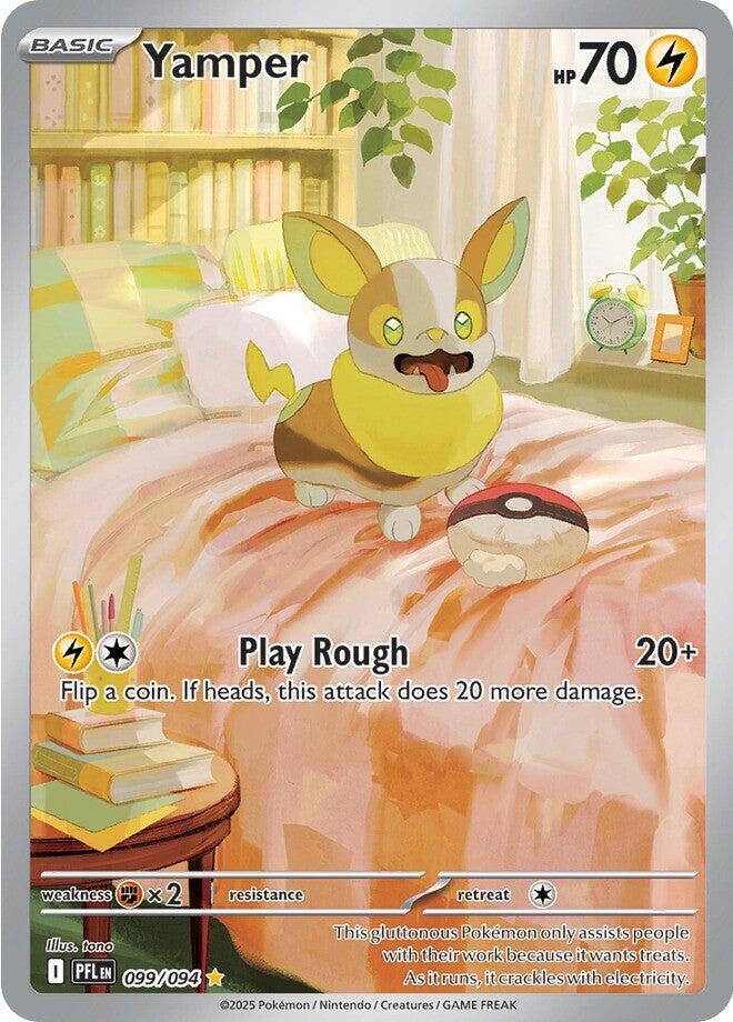 Yamper #099/094 Illustration Rare - Phantasmal Flames Pokemon card