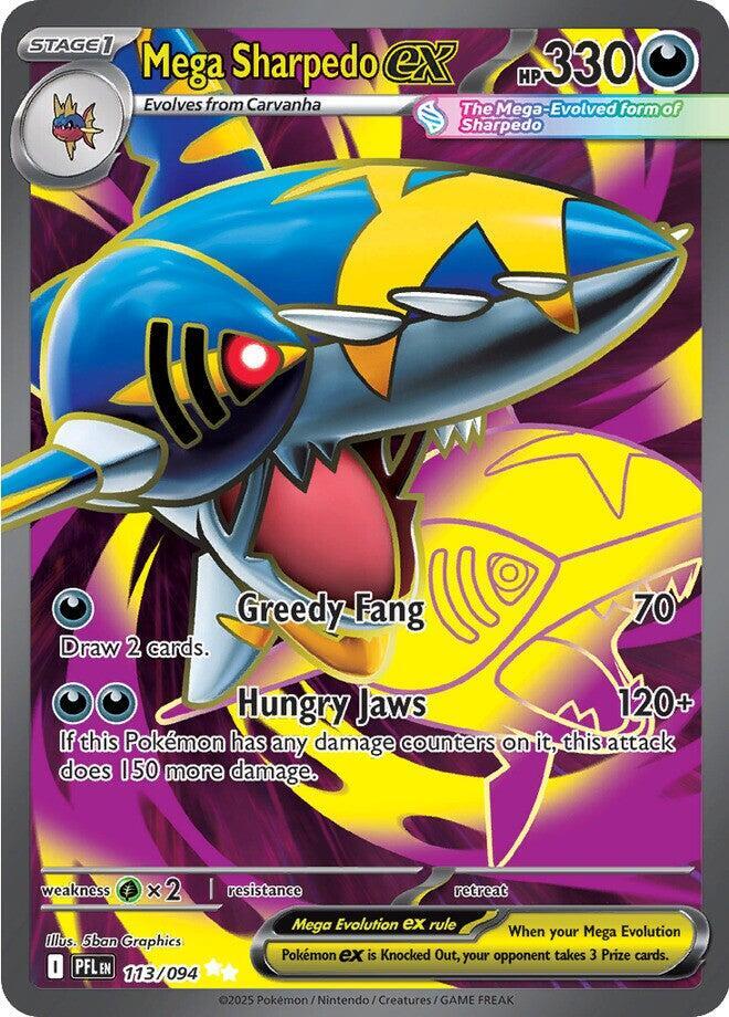 Mega Sharpedo ex #113/094 Ultra Rare - Phantasmal Flames Pokemon card