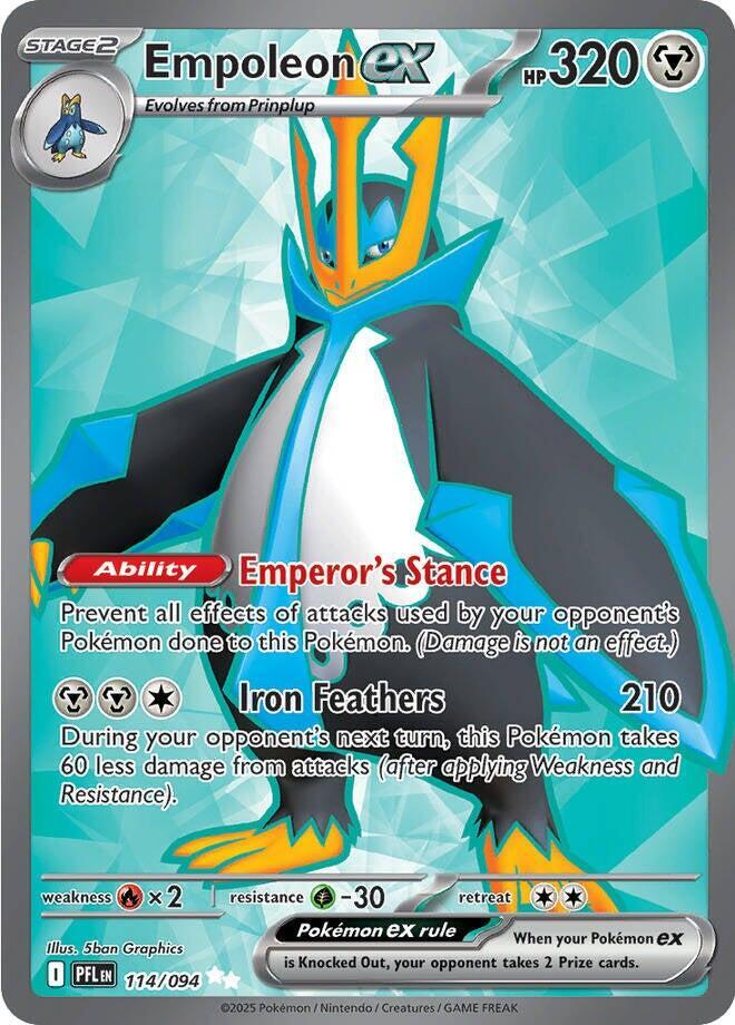 Empoleon ex #114/094 Ultra Rare - Phantasmal Flames Pokemon card