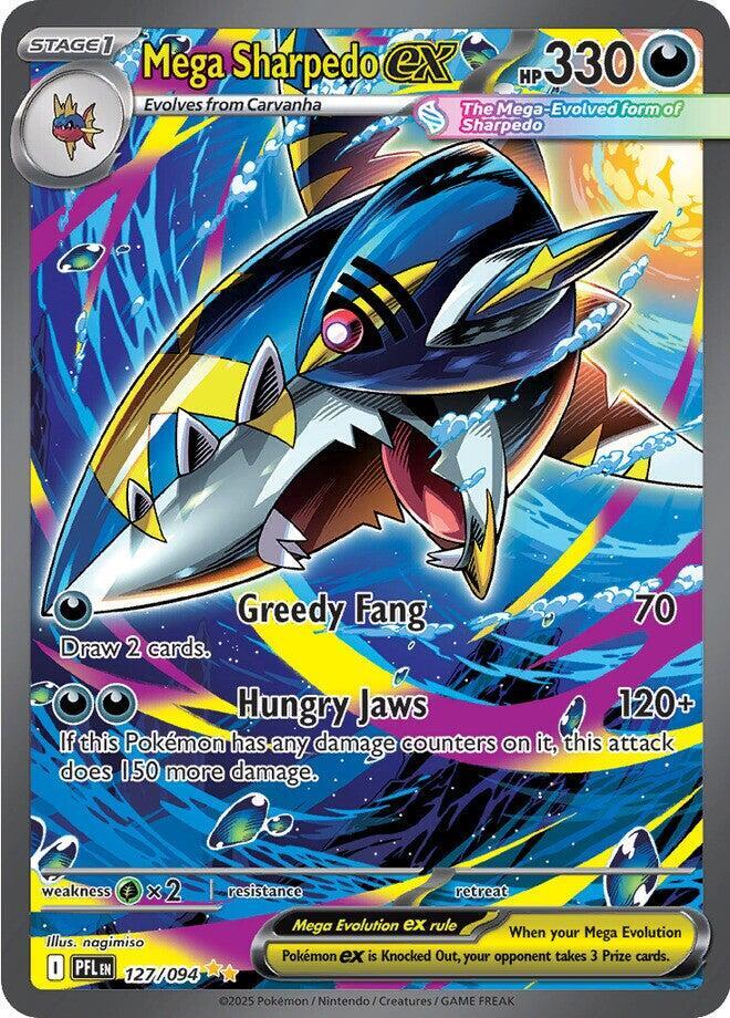 Mega Sharpedo ex #127/094 Special Illustration Rare - Phantasmal Flames Pokemon card