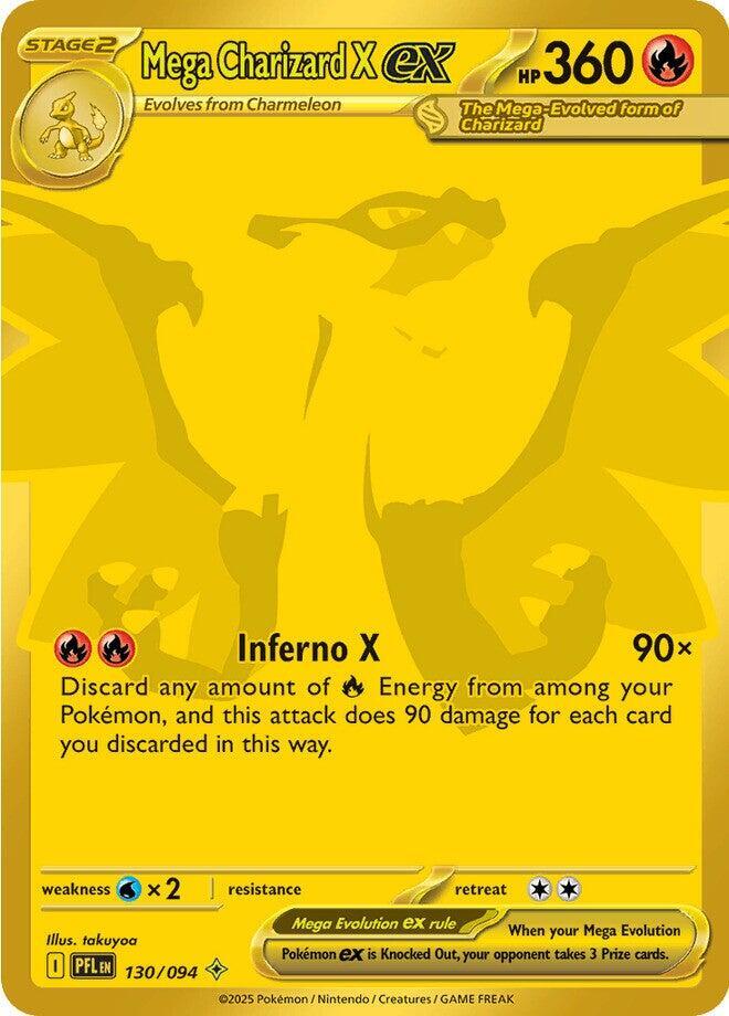 Mega Charizard X ex #130/094 Mega Hyper Rare - Phantasmal Flames Pokemon card