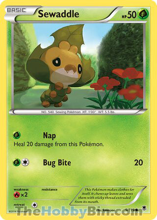 Sewaddle #5/119 Common - Phantom Forces Pokemon card