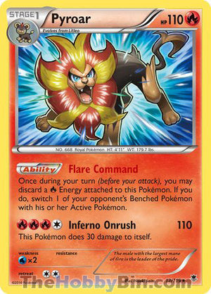 0012 Pyroar Holo Rare Phantom Forces