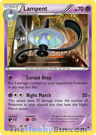 Lampent #42/119 Uncommon - Phantom Forces Pokemon card