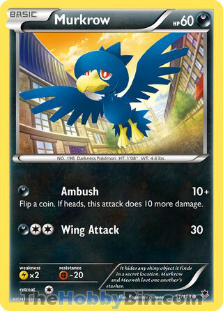 Murkrow #51/119 Common - Phantom Forces Pokemon card