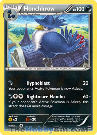 Honchkrow #52/119 Rare - Phantom Forces Pokemon card