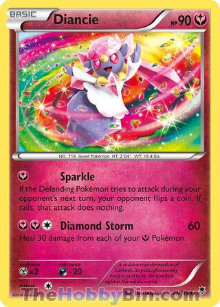Diancie #71/119 Holo Rare - Phantom Forces Pokemon card