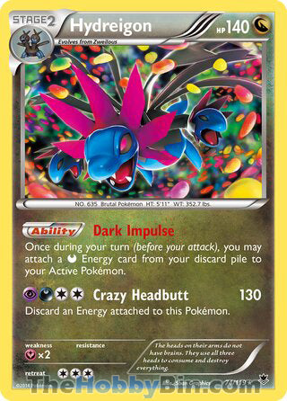 Hydreigon #74/119 Holo Rare - Phantom Forces Pokemon card
