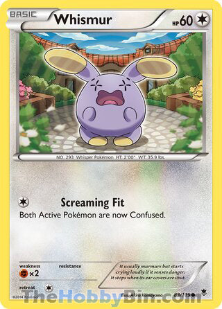 Whismur #83/119 Common - Phantom Forces Pokemon card