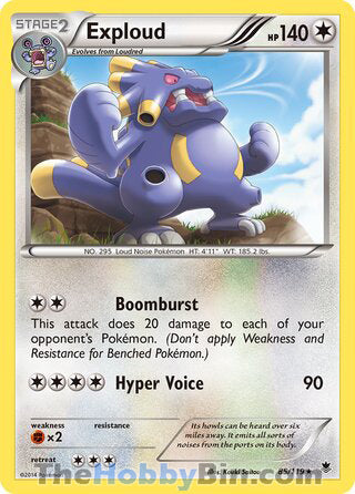 Exploud #85/119 Rare - Phantom Forces Pokemon card