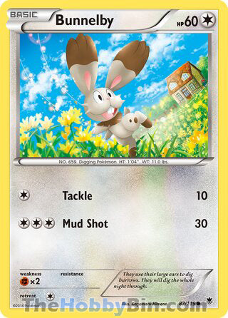 Bunnelby #87/119 Common - Phantom Forces Pokemon card