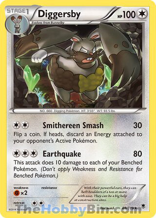 Diggersby #88/119 Rare - Phantom Forces Pokemon card
