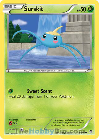 Surskit #1/101 Common - Plasma Blast Pokemon card