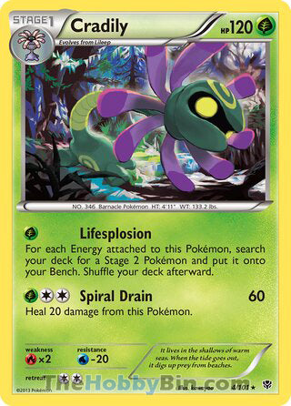 Cradily #4/101 Rare - Plasma Blast Pokemon card