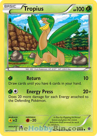 Tropius #5/101 Uncommon - Plasma Blast Pokemon card