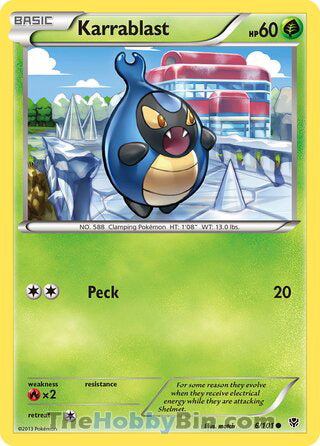 Karrablast #6/101 Common - Plasma Blast Pokemon card