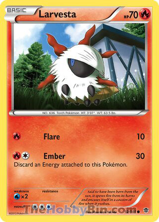 Larvesta #12/101 Common - Plasma Blast Pokemon card