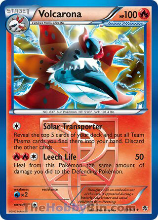 Volcarona #13/101 Rare - Plasma Blast Pokemon card