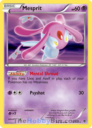 Mesprit Plasma Blast Holo Rare #37/101