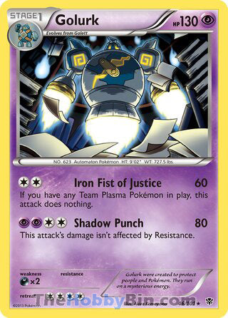 Golurk Plasma Blast Holo Rare #46/101