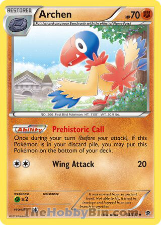 Archen #53/101 Uncommon - Plasma Blast Pokemon card