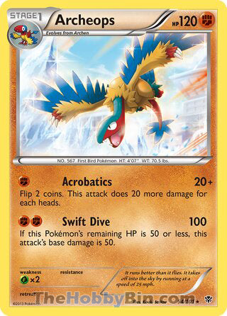 Archeops #54/101 Holo Rare - Plasma Blast Pokemon card