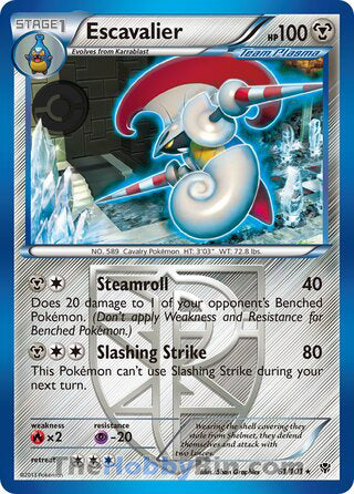 Escavalier #61/101 Rare - Plasma Blast Pokemon card