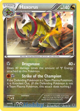 Haxorus #69/101 Holo Rare - Plasma Blast Pokemon card