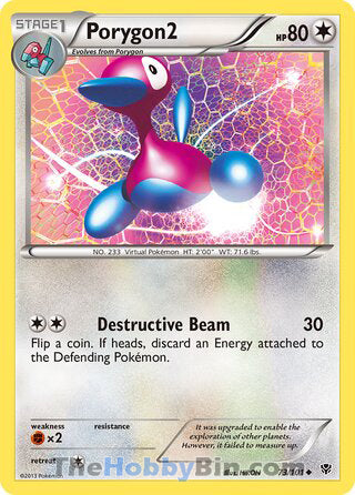 Porygon2 #73/101 Uncommon - Plasma Blast Pokemon card