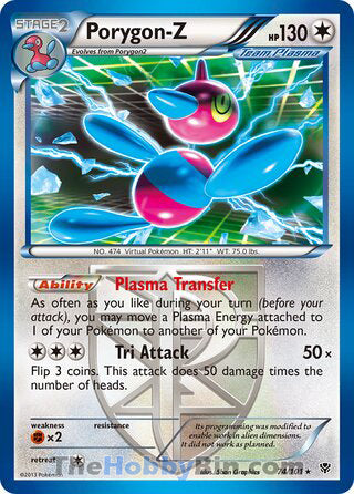 Porygon-Z #74/101 Holo Rare - Plasma Blast Pokemon card