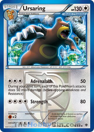 Ursaring #76/101 Uncommon - Plasma Blast Pokemon card