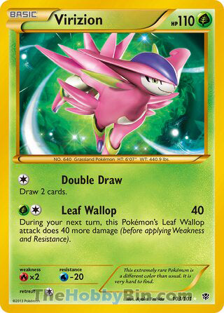 Virizion Plasma Blast Secret Rare #103/101