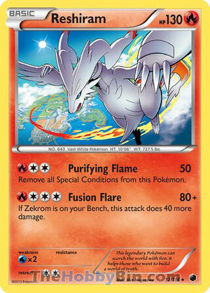 0017 Reshiram Holo Rare Plasma Freeze