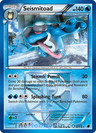 Seismitoad #26/116 Rare - Plasma Freeze Pokemon card