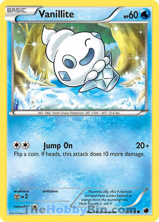 Vanillite #27/116 Common - Plasma Freeze Pokemon card