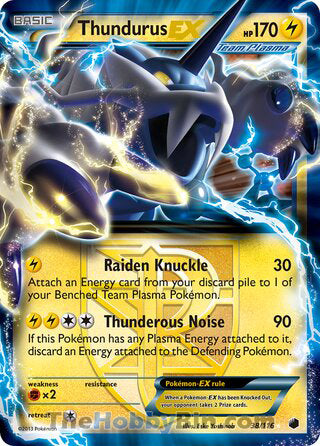 Thundurus EX Plasma Freeze Ultra Rare #38/116